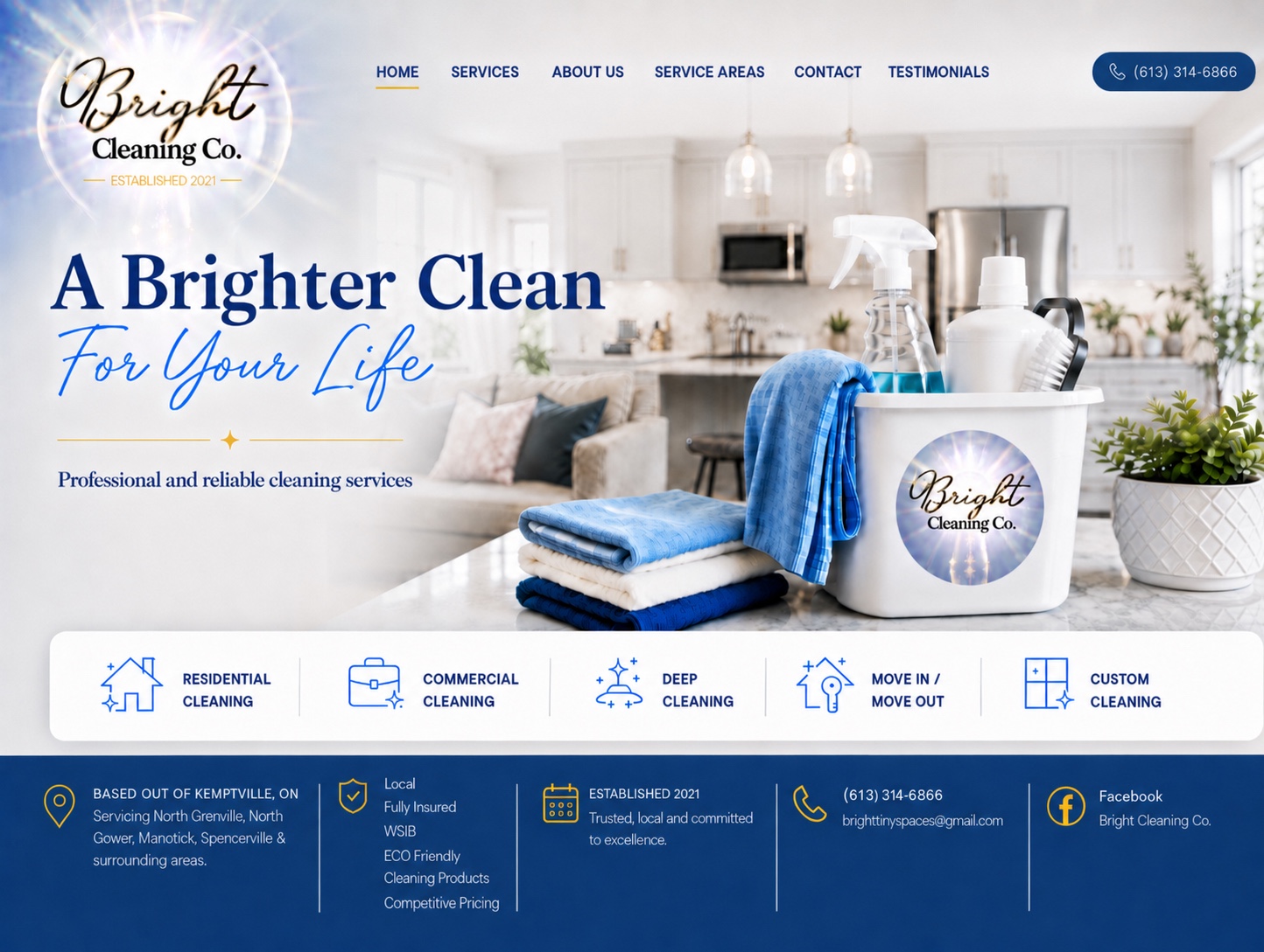 Bright Cleaning Co. website design