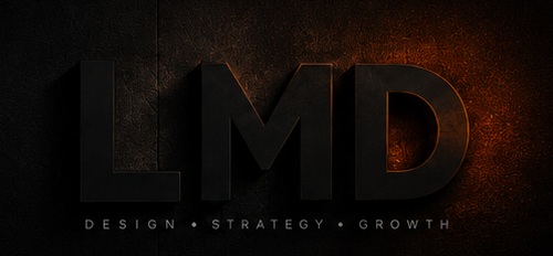 Dark dimensional LMD Designs wordmark